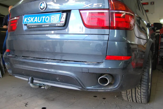 Фаркоп Galia оцинкованный для BMW X5 E70 (искл. M-пакет) 2007-2013. Быстросъемный крюк. Артикул B017C