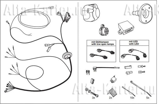 Штатная электрика фаркопа Brink (Thule) (полный комплект) 7-полюсная для Hyundai ix55 EN 2010-2015. Артикул 720523