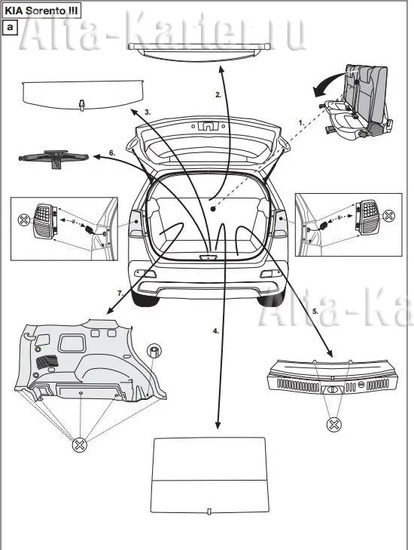 Штатная электрика фаркопа Brink (Thule) (полный комплект) 7-полюсная для Hyundai ix55 EN 2010-2015. Артикул 720523