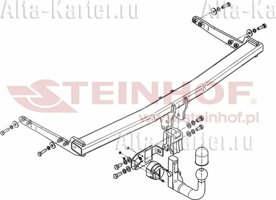 Фаркоп Steinhof для Skoda Octavia A7 седан, универсал 2013-2020. Быстросъемный крюк. Артикул V-063