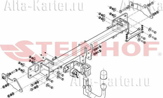 Фаркоп Steinhof для Mercedes C-Класс W205 универсал, седан (искл. AMG) 2014-2022. Быстросъемный крюк. Артикул M-141