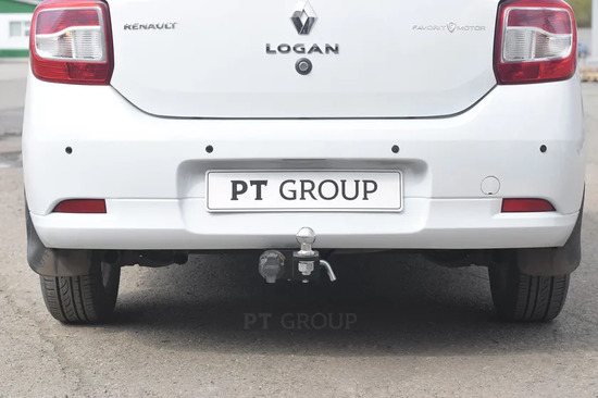 Фаркоп PT Group для Renault Logan II 2014-2022 Седан. Быстросъемный крюк. Артикул 07031501