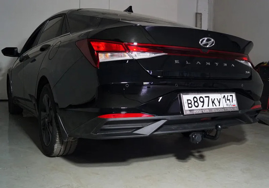 Фаркоп ТСС оцинкованный для Hyundai Elantra VII 2020-2022. Артикул TCU00277