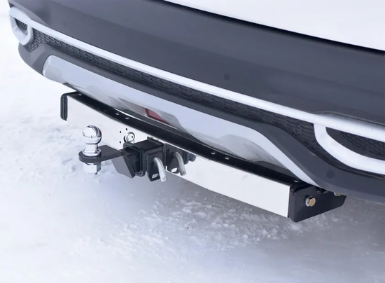 Фаркоп PT Group для Kia Seltos 2019-2022 с нержавеющей накладкой. Быстросъемный крюк. Артикул 06071502