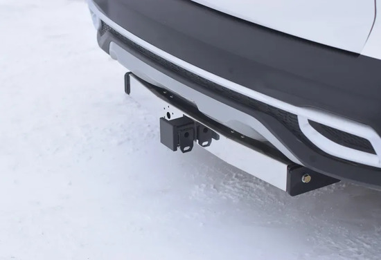 Фаркоп PT Group для Kia Seltos 2019-2022 с нержавеющей накладкой. Быстросъемный крюк. Артикул 06071502