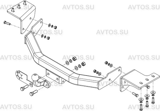 Фаркоп AvtoS для Toyota Fortuner II 2018-2022. Фланцевое крепление. Артикул TY 46