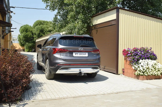 Фаркоп PT Group под американский квадрат для Hyundai Santa Fe IV рестайлинг 2020-2022. Артикул HSF-21-991101.22