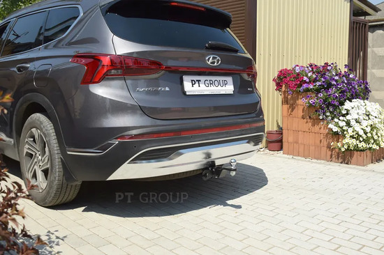 Фаркоп PT Group под американский квадрат для Hyundai Santa Fe IV рестайлинг 2020-2022. Артикул HSF-21-991101.22