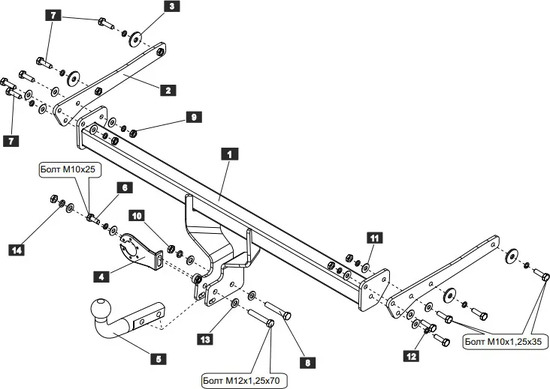 Фаркоп Baltex для Suzuki SX4 II 2013-2022. Артикул 23252312