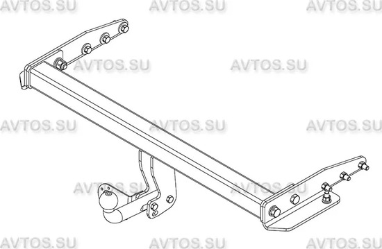 Фаркоп AvtoS для Jeep Grand Cherokee WK2 рестайлинг 2013-2022 кроме SRT. Артикул JW 03