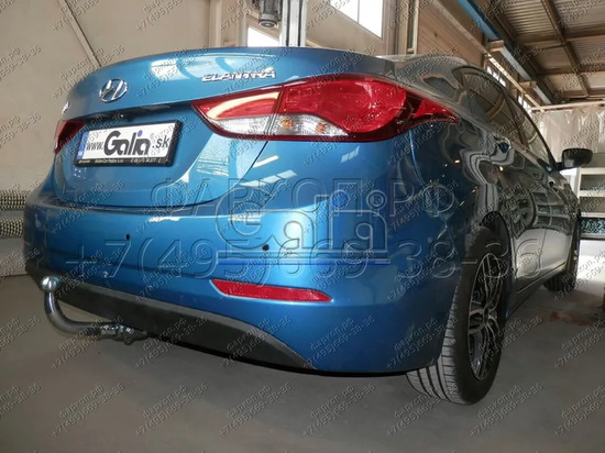 Фаркоп Galia оцинкованный для Hyundai Elantra V 2010-2016. Быстросъемный крюк. Артикул H099C