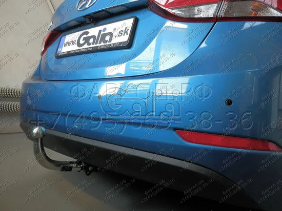 Фаркоп Galia оцинкованный для Hyundai Elantra V 2010-2016. Быстросъемный крюк. Артикул H099C