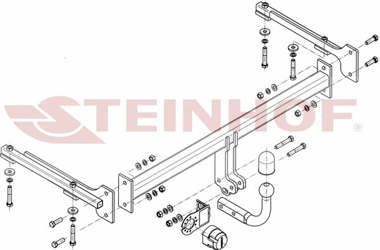 Фаркоп Steinhof для Honda Civic VIII седан (искл. Hibrid) 2006-2011. Артикул H-040