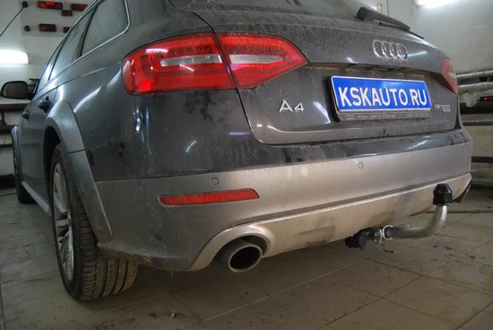 Фаркоп Galia оцинкованный для Audi A4 B8 Allroad 2009-2016. Быстросъемный крюк. Артикул A047C