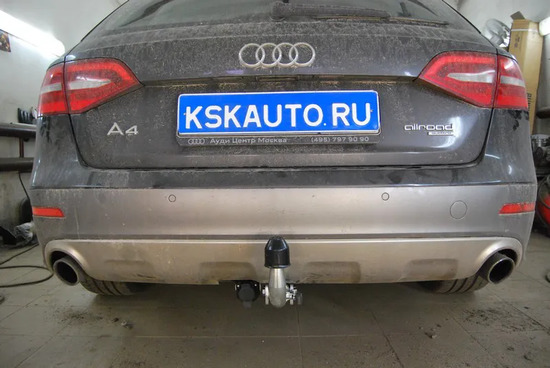 Фаркоп Galia оцинкованный для Audi A4 B8 Allroad 2009-2016. Быстросъемный крюк. Артикул A047C