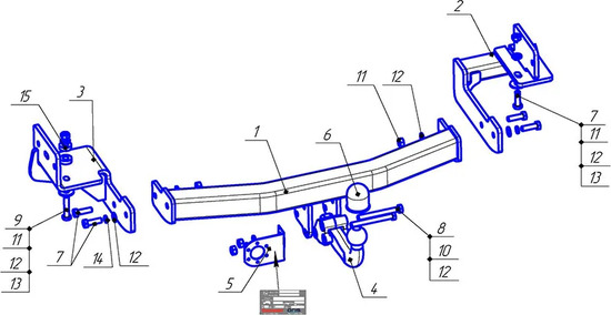 Фаркоп Oris (ранее Bosal) для Mitsubishi Pajero Sport II 2008-2016. Артикул 4171-AK4