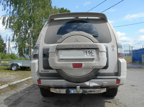 Фаркоп Baltex для Mitsubishi Pajero IV (бензин) 2008-2022. (с декор. накладкой) Фланцевое крепление. Артикул MP-08aNM