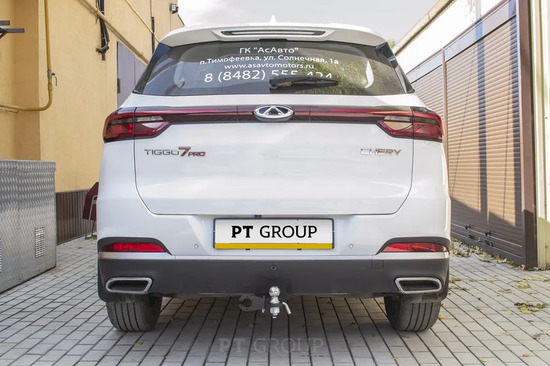 Фаркоп PT Group под американский квадрат для Chery Tiggo 7 Pro 2020-2022. Артикул CTS-21-991101.22