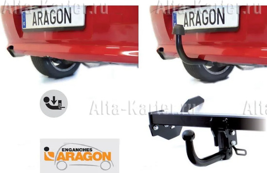 Фаркоп Aragon для Hyundai i30 I хэтчбек 5-дв. 2007-2010. Быстросъемный крюк. Артикул E3009AM