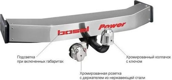Тюнинговый фаркоп Bosal с металлической накладкой для Lexus GX 460 2014-2022. Фланцевое крепление. Артикул 3096-ABP