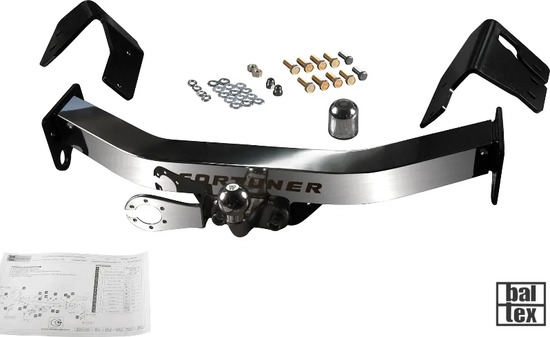 Фаркоп Baltex для Toyota Fortuner II 2017-2022 с нержавеющей пластиной. Артикул 24900705