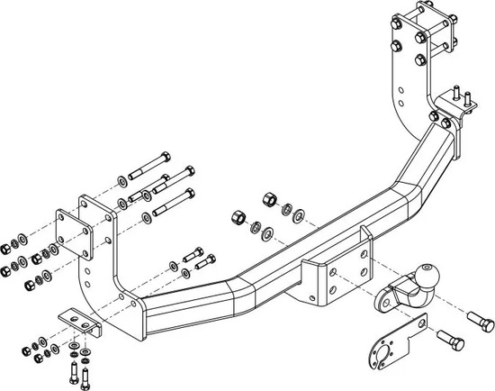 Фаркоп AvtoS для Mercedes-Benz Sprinter Classic W909 2013-2018 фургон без ступеньки. Артикул MB 09