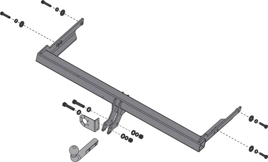 Фаркоп разборный Atlas для Volkswagen Tiguan II 2016-2020 2020-2022. Артикул F.5111.001