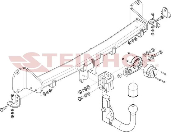 Фаркоп Steinhof для BMW 7 G11, G12 2015-2022. Быстросъемный крюк. Артикул B-083