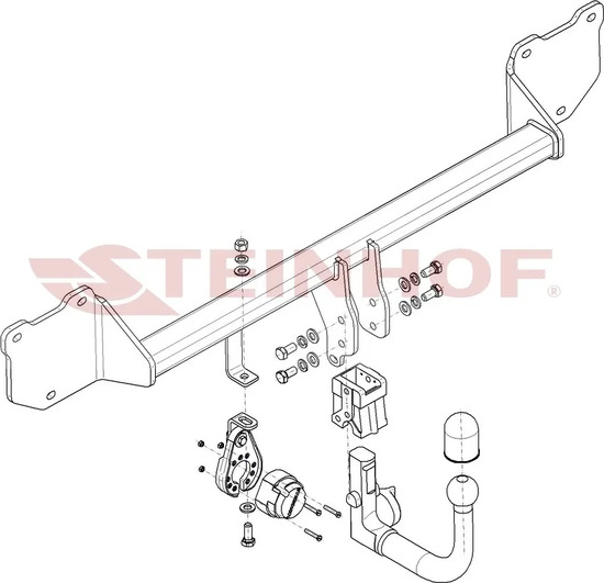 Фаркоп Steinhof для Mini Countryman S/SD R60 2010-2017. Быстросъемный крюк. Артикул M-283