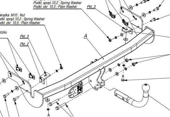 Фаркоп Imiola для Citroen C3 Picasso 2009-2022. Артикул C.032
