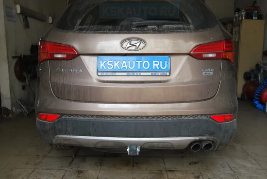 Фаркоп Galia оцинкованный для Hyundai Santa Fe III 2012-2017. Быстросъемный крюк. Артикул H091C