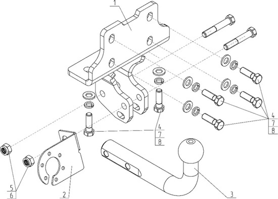 Фаркоп AvtoS для Toyota Land Cruiser Prado 150 2009-2022. Артикул TY 42