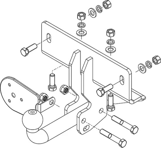 Фаркоп AvtoS для Тагаз Tager 2008-2012. Артикул TD 113