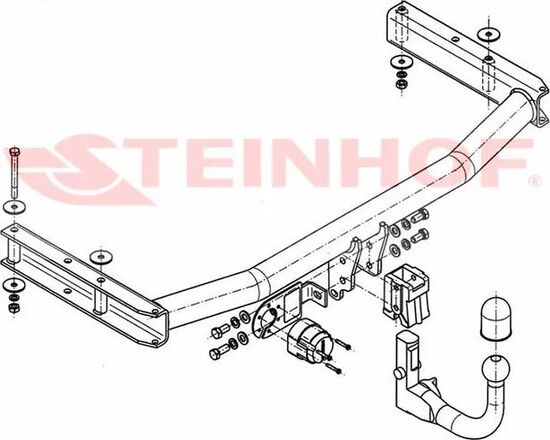 Фаркоп Steinhof для Audi A4 B7 седан, универсал (вкл. Quattro) 2004-2008. Быстросъемный крюк. Артикул A-085