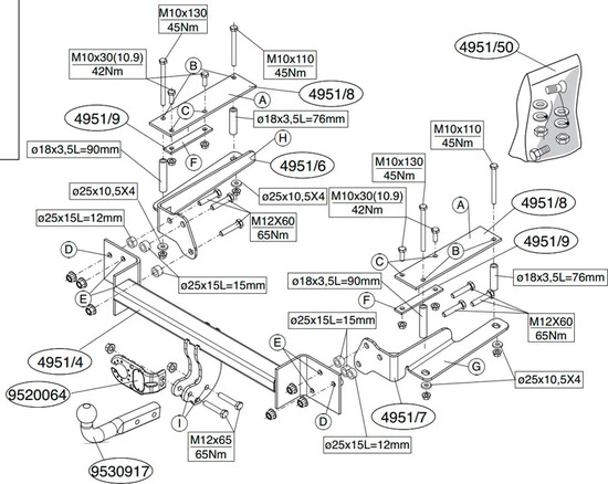 Фаркоп Brink (Thule) для Suzuki SX4 I седан 2007-2010. Артикул 495100