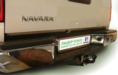 Фаркоп Лидер-Плюс для Nissan Navara Double Cab D40 (со ступенькой) 2005-2015. Фланцевое крепление. Артикул N107-FC