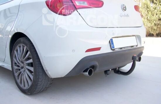Фаркоп Aragon (быстросъемный крюк, вертикальное крепление) для Alfa Romeo Giulietta III 2010-2022. Артикул E0112AV
