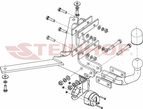 Фаркоп Steinhof для Saab 9-3 универсал 2005-2011. Артикул S-016