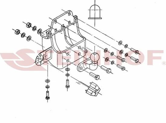 Фаркоп Steinhof для Toyota Land Cruiser Prado 120 3-дв. 2002-2009. Фланцевое крепление. Артикул T-165