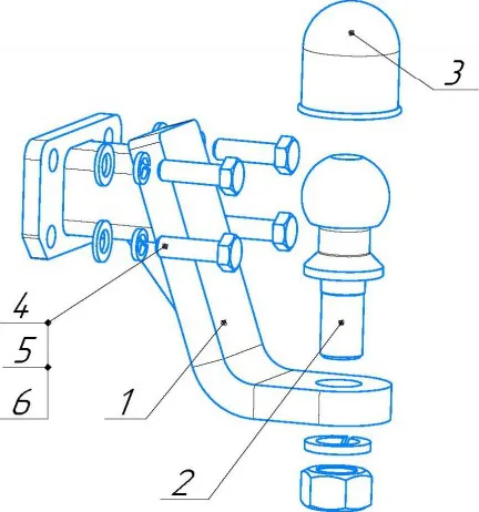 Фаркоп Oris (ранее Bosal) для Haval H9 2014-2022. Артикул 8006-E