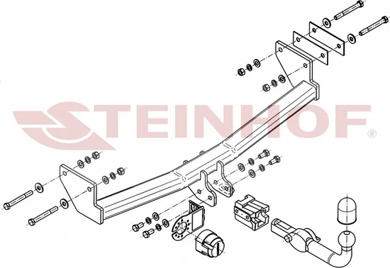 Фаркоп Steinhof для Jeep Patriot 2007-2011. Быстросъемный крюк. Артикул J-059