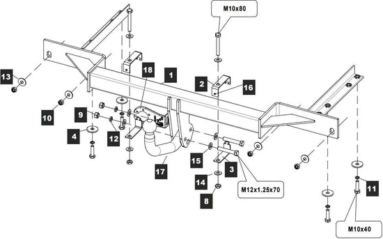 Фаркоп Baltex для Opel Astra седан 2012-2015. Артикул 16266012