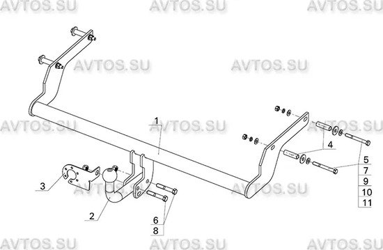 Фаркоп AvtoS для Lada X-Ray 2016-2022. Артикул VAZ-66