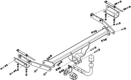 Фаркоп Steinhof для Nissan Juke 2WD 2010-2014. Артикул N-020