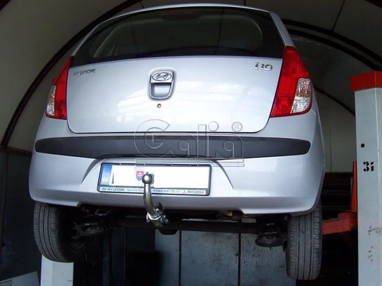 Фаркоп Galia оцинкованный для Hyundai i10 I 2008-2013. Быстросъемный крюк. Артикул H075C