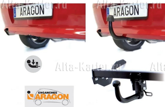 Фаркоп Aragon для Suzuki Swift III (искл. 4х4) 2005-2010. Быстросъемный крюк. Артикул E6110AM