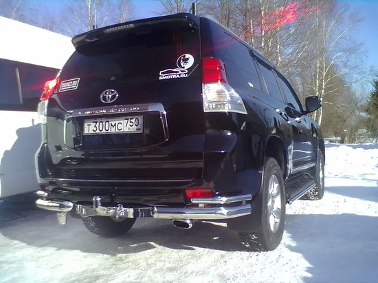 Фаркоп Baltex для Toyota Land Cruiser Prado 120 2002-2009. (с декор. накладкой) Фланцевое крепление. Артикул Y13AN