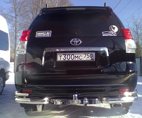 Фаркоп Baltex для Toyota Land Cruiser Prado 120 2002-2009. (с декор. накладкой) Фланцевое крепление. Артикул Y13AN