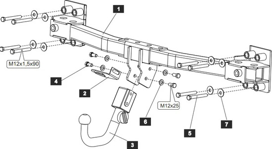 Фаркоп Baltex для Audi Q7 I 2006-2014. Быстросъемный крюк. Артикул 26199122