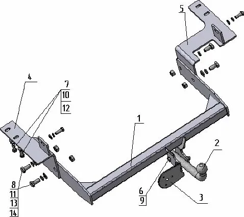 Фаркоп AvtoS для Hyundai H1 Starex 4WD 1997-2007. Артикул HY 17
